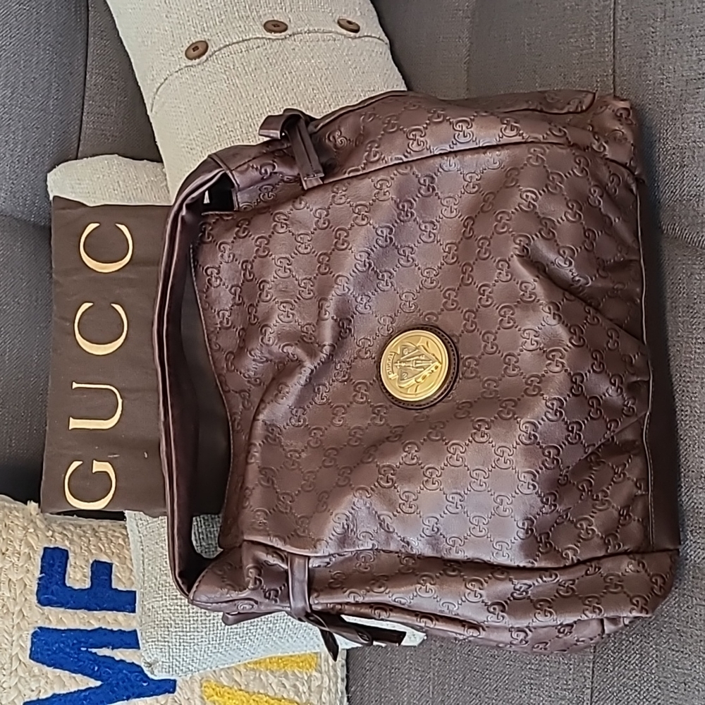 Gucci dark brown Guccissima leather Large hobo